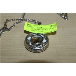 MECHANICAL POCKET WATCH WITH VISIBLE MECHANISM