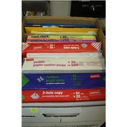 BOX OF OFFICE SUPPLIES