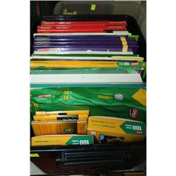 TOTE OF OFFICE SUPPLIES