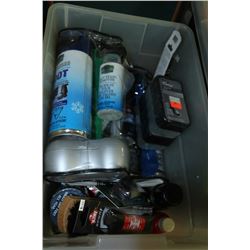 TOTE OF SHOE SUPPLIES