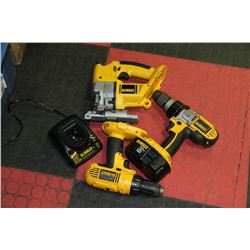2 18V DEWALT POWER DRILLS AND JIG SAW W/ BATTERY
