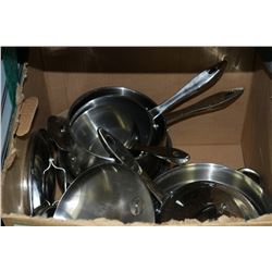 BOX OF POTS & PANS