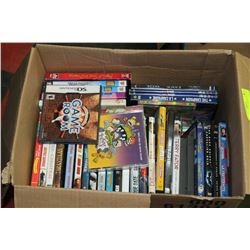 LARGE BOX OF DVD'S VIDEO GAMES & MORE