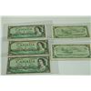 Image 1 : SET OF 5 CANADIAN ONE DOLLAR BANK NOTES