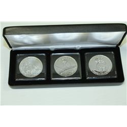 SET OF THREE 1 OZ CANADIAN $5 COINS