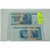 Image 1 : PAIR OF ONE HUNDRED TRILLION DOLLAR BANK NOTES
