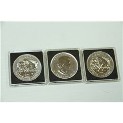 THREE 1 OZ CANADIAN SILVER COINS