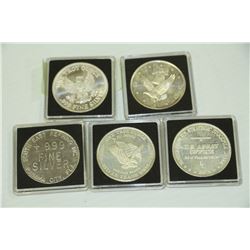 FIVE 1 OZ. US COINS