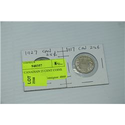 PAIR OF CANADIAN 25 CENT COINS