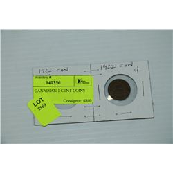 PAIR OF CANADIAN 1 CENT COINS