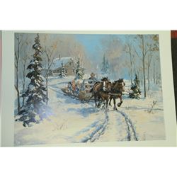 G. JARVIS PRINT "HAY SLEIGH KIDS"