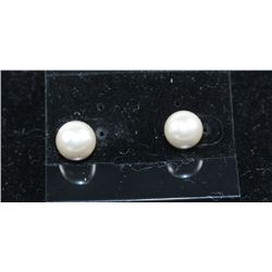 GRAY SEA SHELL PEARL EARRINGS - 10MM