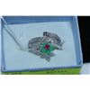 Image 1 : .925 SILVER RUBY, EMERALD & CZ RING - SIZE 8