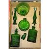 Image 1 : FLAT OF GREEN DECANTERS WITH E.D. BRODY
