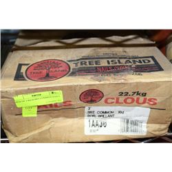 BOX OF 3 INCH BRT COMMON NAILS,
