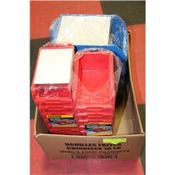 BOX W/ NEW STANLEY BINS & HANGARS