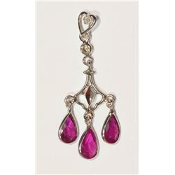 14KT GOLD RUBY (4.70CT) & DIAMOND PENDANT