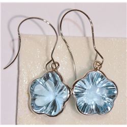 14KT WHITE GOLD BLUE TOPAZ EARRINGS