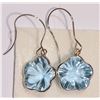 Image 1 : 14KT WHITE GOLD BLUE TOPAZ EARRINGS