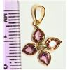 Image 2 : 14KT GOLD PINK SAPPHIRE (1.30CT) & DIAMOND PENDANT