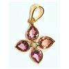 Image 3 : 14KT GOLD PINK SAPPHIRE (1.30CT) & DIAMOND PENDANT