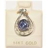 Image 4 : 14KT WHITE GOLD TANZANITE & DIAMOND PENDANT