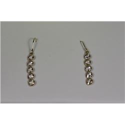 14KT GOLD WHITE SAPPHIRE (1.90CT) DROP EARRINGS