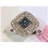 Image 2 : STERLING SILVER BLUE DIAMOND (0.16CT) & WHITE
