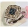 Image 3 : STERLING SILVER BLUE DIAMOND (0.16CT) & WHITE