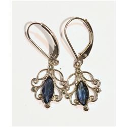 14KT WHITE GOLD SAPPHIRE (1.20CT) EARRINGS