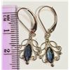Image 2 : 14KT WHITE GOLD SAPPHIRE (1.20CT) EARRINGS