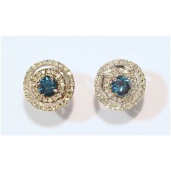 14KT WHITE GOLD BLUE DIAMOND (0.12CT) & WHITE