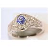 Image 2 : 10KT WHITE GOLD TANZANITE & DIAMOND (0.58CT) RING