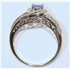 Image 3 : 10KT WHITE GOLD TANZANITE & DIAMOND (0.58CT) RING