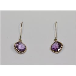 14KT GOLD AMETHYST DROP EARRINGS