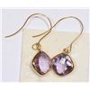 Image 3 : 14KT GOLD AMETHYST DROP EARRINGS