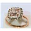 Image 3 : 10KT ROSE GOLD MORGANITE, BROWN DIAMOND (0.20CT)