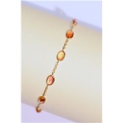 14KT GOLD ORANGE SAPPHIRE (6.0CT) BRACELET