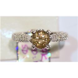 14KT WHITE GOLD BROWN DIAMOND (1.15CT) RING