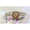 Image 1 : 14KT WHITE GOLD BROWN DIAMOND (1.15CT) RING