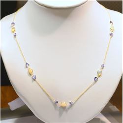 10KT GOLD OPAL & TANZANITE NECKLACE