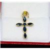 Image 1 : 18KT GOLD SAPPHIRE (0.92CT) CROSS PENDANT