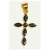Image 2 : 18KT GOLD SAPPHIRE (0.92CT) CROSS PENDANT