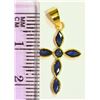 Image 3 : 18KT GOLD SAPPHIRE (0.92CT) CROSS PENDANT
