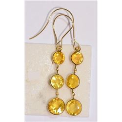 14KT GOLD YELLOW SAPPHIRE (4.80CT) DROP EARRINGS