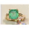 Image 3 : 14KT GOLD EMERALD (2.02CT) & DIAMOND RING