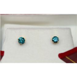 14KT GOLD BLUE DIAMOND (0.40CT) EARRINGS
