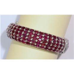 STERLING SILVER RUBY (50.0CT) BANGLE