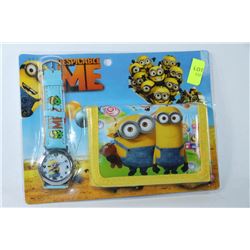 NEW CHILDRENS "DESPICABLE ME" WATCH AND WALLET SET
