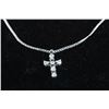 Image 1 : .925 STERLING SILVER WHITE TOPAZ CROSS PENDANT
